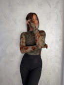 Bluzka SKIN IV transparent print las – ciemna zieleń