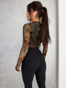 Bluzka SKIN IV transparent print las – ciemna zieleń