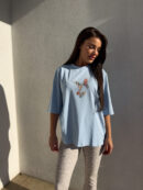 T-shirt MOTYL - niebieski