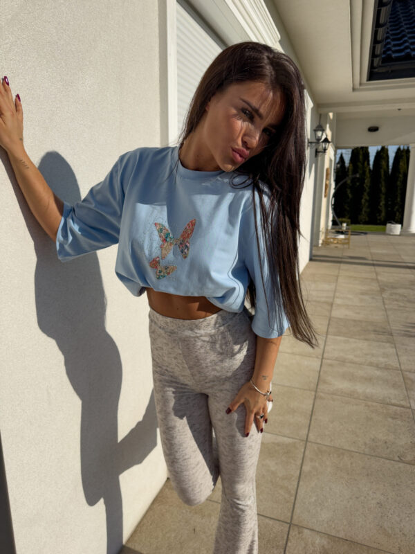 T-shirt MOTYL - niebieski