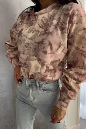 Bluza ARLETT cekiny - pudrowy róż