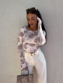 Bluzka LINDA spring - ecru piwonia