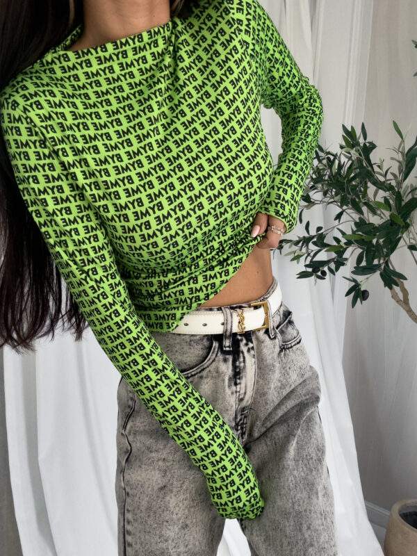 Bluzka SKIN literki – seledyn