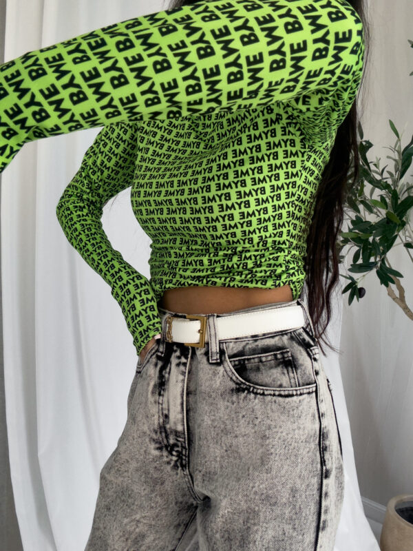 Bluzka SKIN literki – seledyn