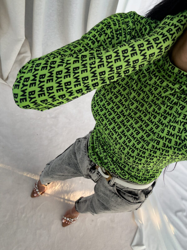 Bluzka SKIN literki – seledyn