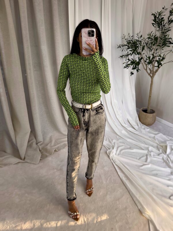 Bluzka SKIN literki – seledyn