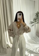 Bluzka ELEGANT - ciemny beż