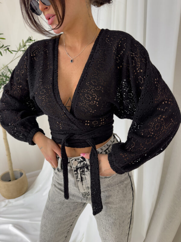 Kimono AŻUROWE - czarne
