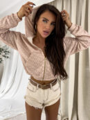 Bluza HOODIE By Me – beżowo-różowa