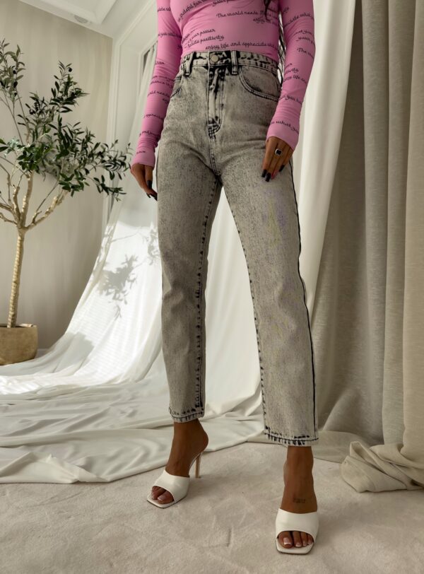 Jeansy MOM FIT DEK – szare