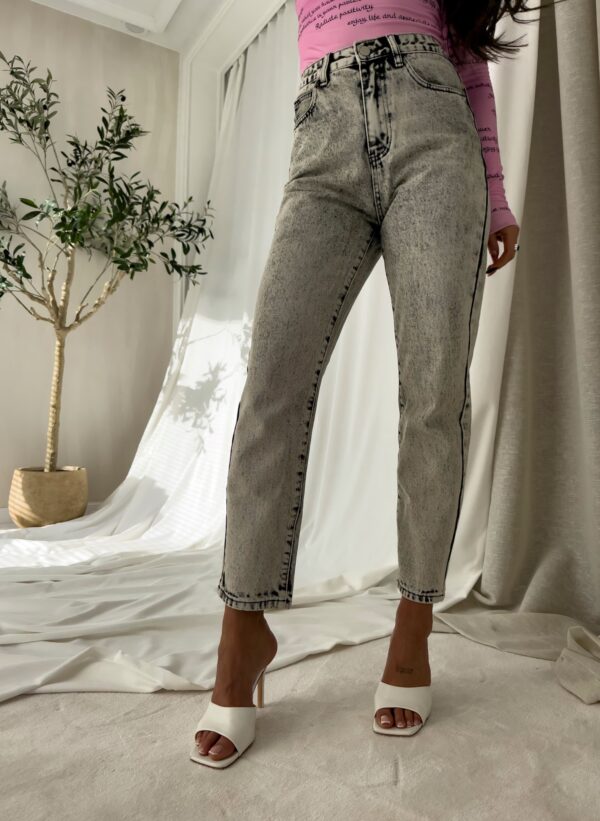 Jeansy MOM FIT DEK – szare