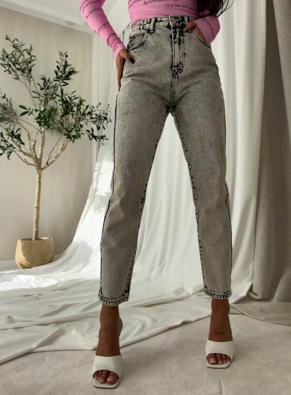 Jeansy MOM FIT DEK – szare