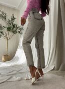 Jeansy MOM FIT DEK – szare