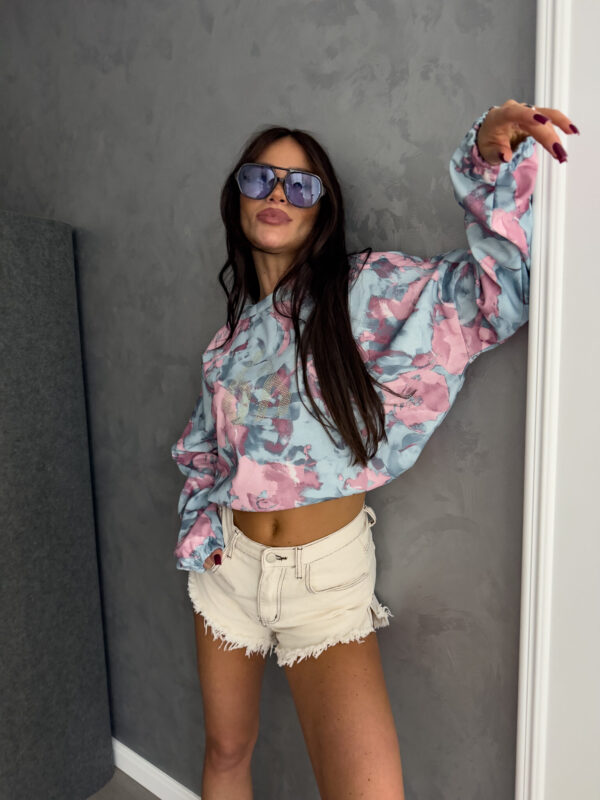 Bluza ANGEL cekiny - niebiesko-pudrowa