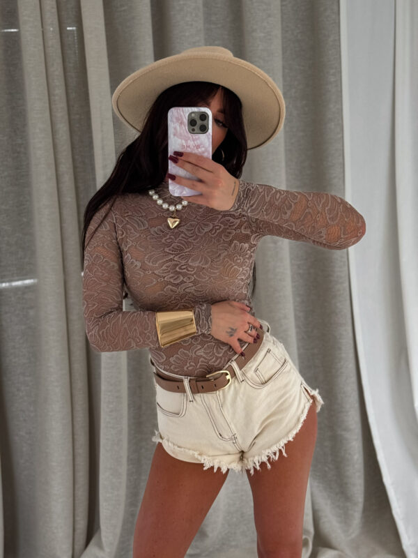 Bluzka SABRINA koronka – mokka