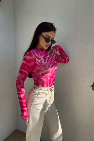 Bluzka SKIN transparent full – fuksja
