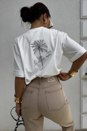 T-shirt PALMS – ecru