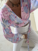 Bluzka KAIRA print piwonia – lila