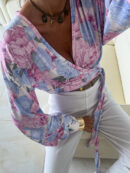 Bluzka KAIRA print piwonia – lila