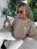 T-shirt PALMS – ciemny beż
