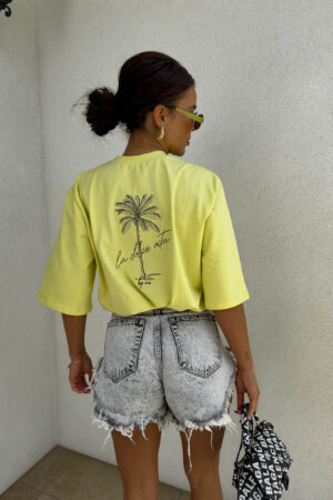 T-shirt PALMS – cytrynowy