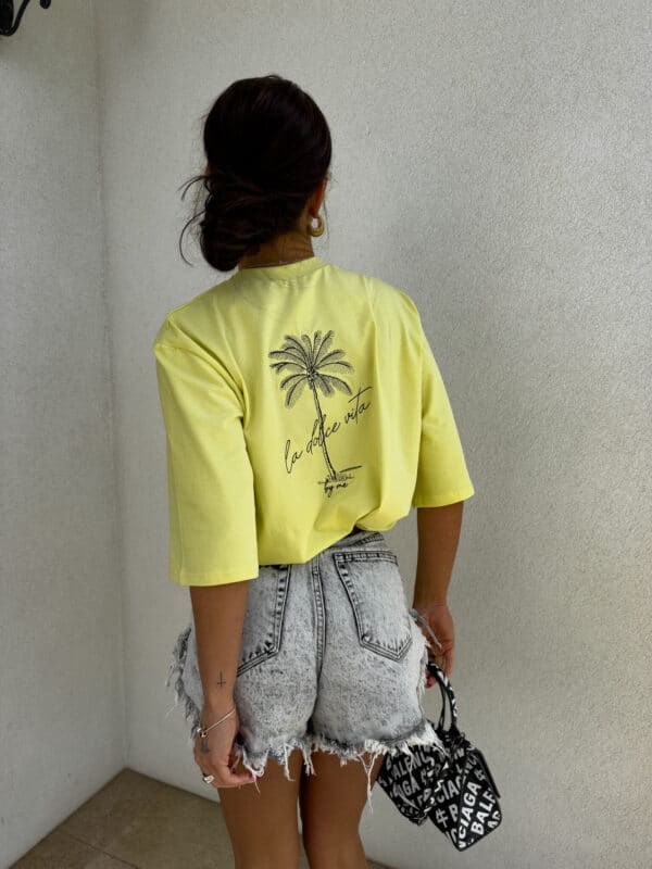 T-shirt PALMS – cytrynowy