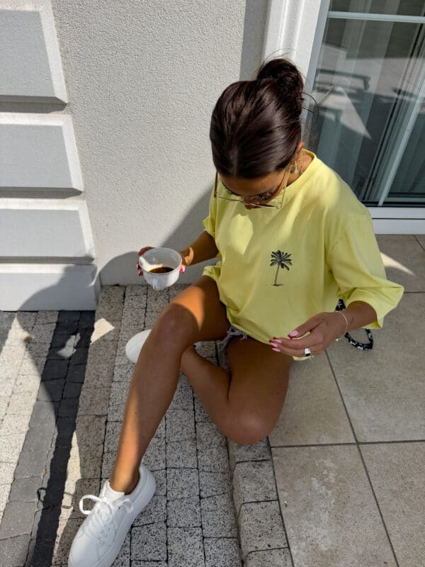 T-shirt PALMS – cytrynowy