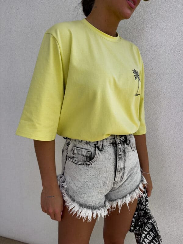 T-shirt PALMS – cytrynowy