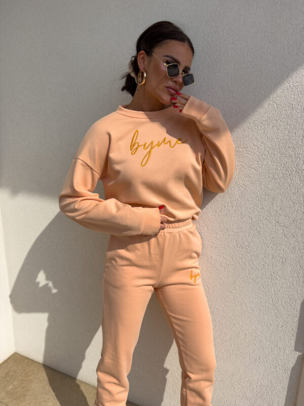 Bluza dresowa LOGO  – morelowa