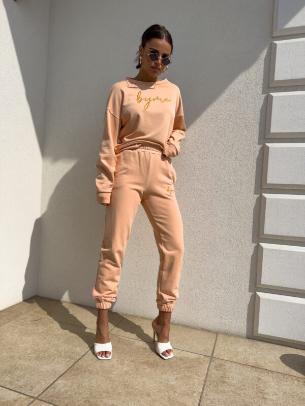 Bluza dresowa LOGO  – morelowa