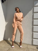 Bluza dresowa LOGO  – morelowa