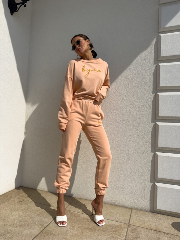 Bluza dresowa LOGO  – morelowa