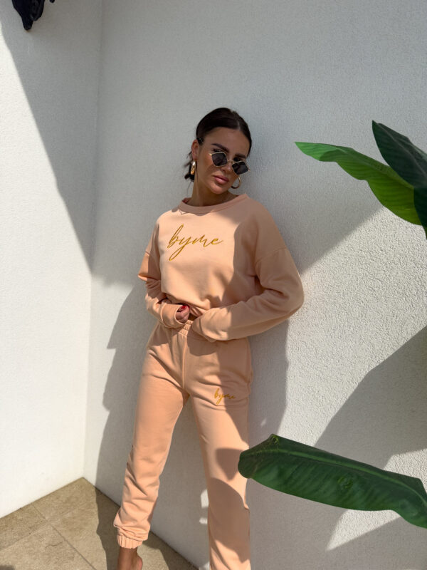 Bluza dresowa LOGO  – morelowa