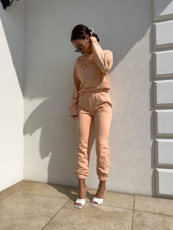 Bluza dresowa LOGO  – morelowa