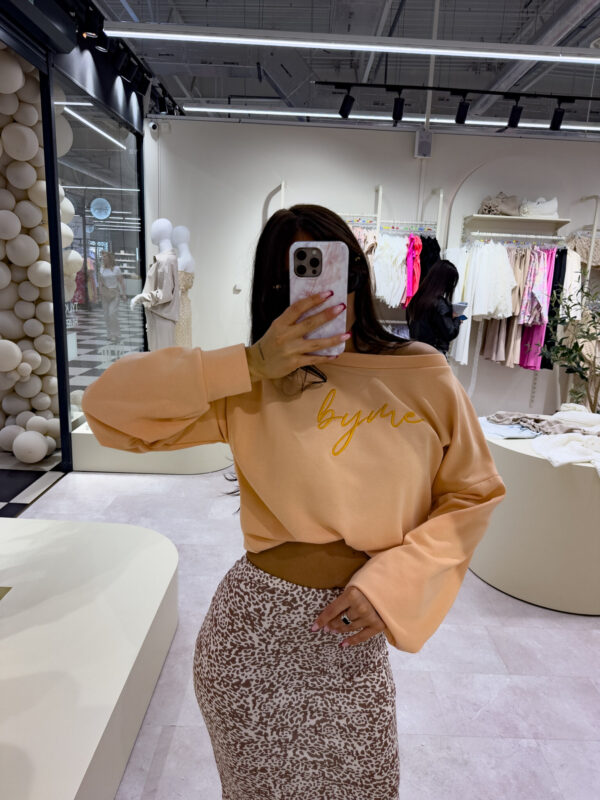 Bluza dresowa LOGO  – morelowa