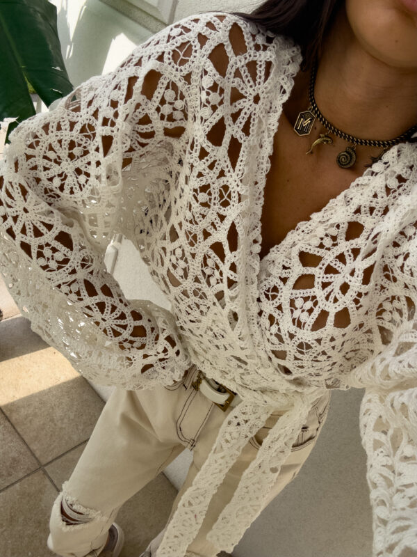 Kimono AŻUROWE NEW koła - ecru