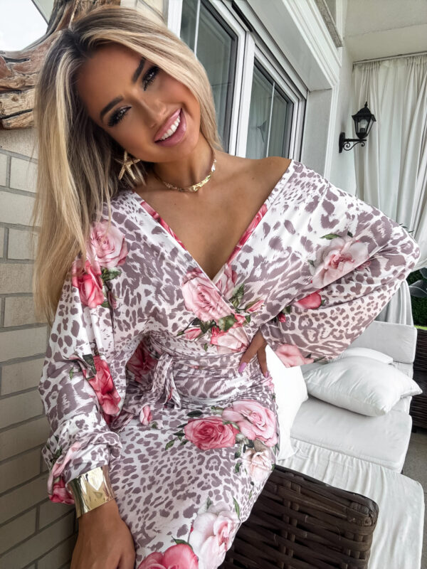 Bluzka KAIRA print pantera – rose
