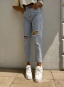 Jeansy MOM FIT HOLES – jeansowe