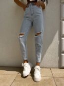 Jeansy MOM FIT HOLES – jeansowe