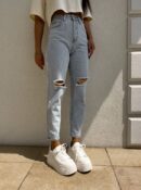 Jeansy MOM FIT HOLES – jeansowe