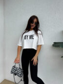 T-shirt pudełkowy KANSAS - ecru