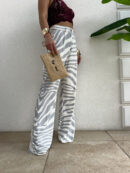 Spodnie SIMPLE print zebra - szare