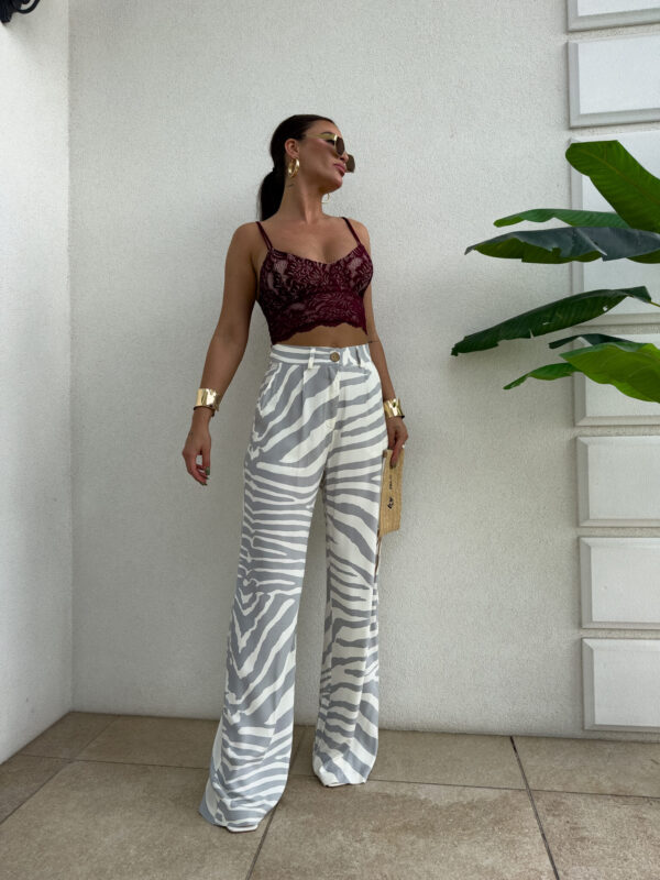 Spodnie SIMPLE print zebra - szare