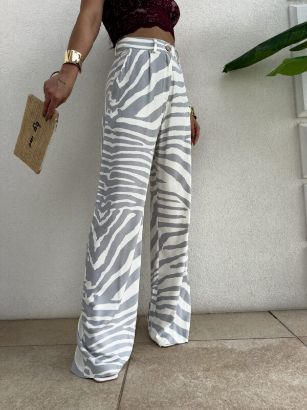 Spodnie SIMPLE print zebra - szare
