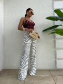 Spodnie SIMPLE print zebra - szare