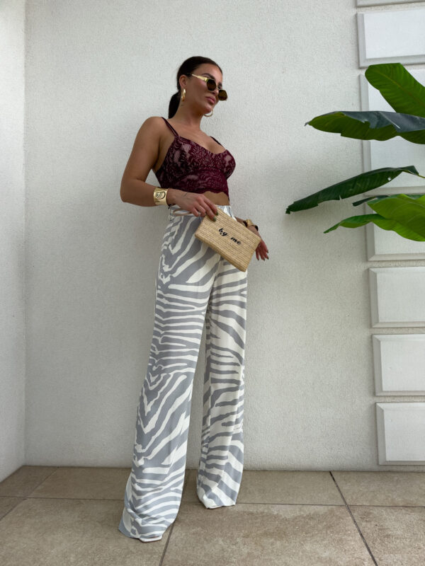 Spodnie SIMPLE print zebra - szare