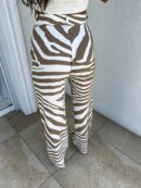 Spodnie SIMPLE print zebra - beżowa