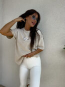 T-shirt MONETTE - jasny beż