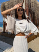Bluzka T-shirt MARMARIS - ecru