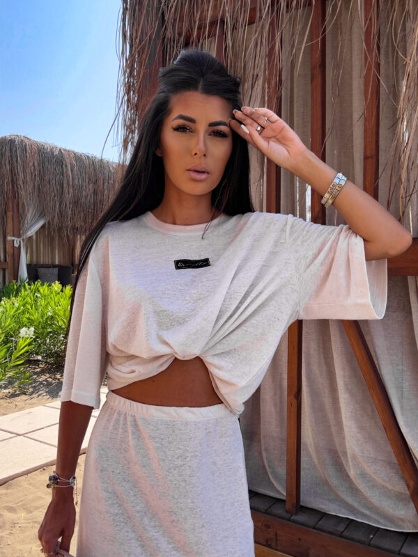 Bluzka T-shirt MARMARIS - ecru